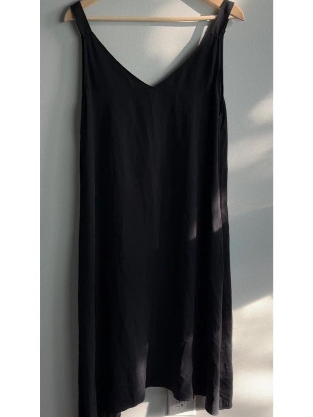Rag & Bone Black Sleeveless V-Neck Asymmetrical Midi Dress Triacetate Women’s